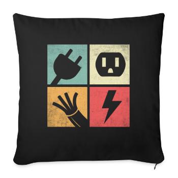 Connectors & Pastel Flashes - Sofa pillowcase 17,3'' x 17,3'' (45 x 45 cm) - black - Front