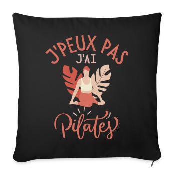 Je peux pas j ai pilates - Housse de coussin décorative 45 x 45 cm - noir - Devant