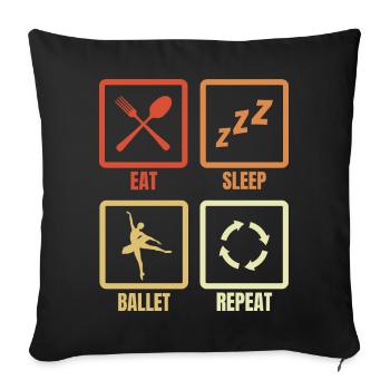 Manger dormir Ballet Répéter - Housse de coussin décorative 45 x 45 cm - noir - Devant