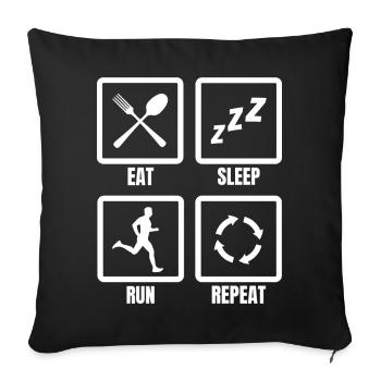 Routine du coureur - Housse de coussin décorative 45 x 45 cm - noir - Devant