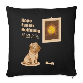 Dog and Tennis Ball Picture - Sofa pillowcase 17,3'' x 17,3'' (45 x 45 cm) - black - Front