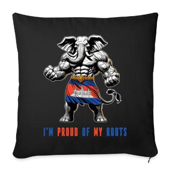 Je suis fier de mes itinéraires au Cambodge - Housse de coussin décorative 45 x 45 cm - noir - Devant