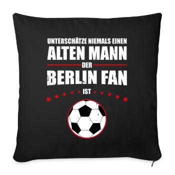 Alter Mann - Berlin Fan | Retro Vintage Design - Sofakissenbezug 45 x 45 cm - Schwarz - Vorne