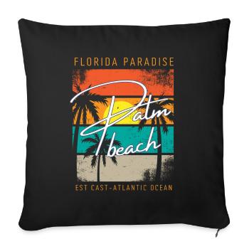 Palm trees beach Summer day - Sofa pillowcase 17,3'' x 17,3'' (45 x 45 cm) - black - Front