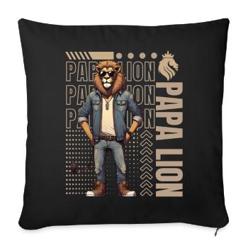 Papa Lion - Sofa pillowcase 17,3'' x 17,3'' (45 x 45 cm) - black - Front