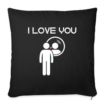 Ich liebe dich - I Love you - Sofakissenbezug 45 x 45 cm - Schwarz - Vorne