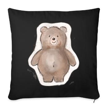 Gros ours - Housse de coussin décorative 45 x 45 cm - noir - Devant