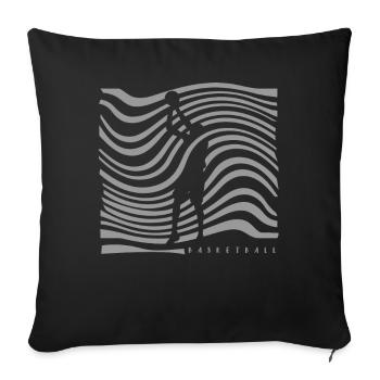 Basket-ball Basketteurs Joueurs - Housse de coussin décorative 45 x 45 cm - noir - Devant