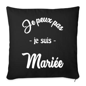 MARIEE. FUTURE MARIEE - Housse de coussin décorative 45 x 45 cm - noir - Devant