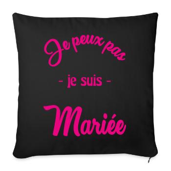 Bachelorette party. WEDDING - Sofa pillowcase 17,3'' x 17,3'' (45 x 45 cm) - black - Front