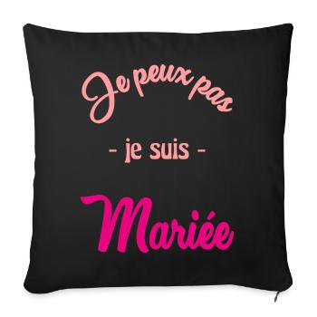 MARIEE. FUTURE MARIEE. EVJF - Housse de coussin décorative 45 x 45 cm - noir - Devant