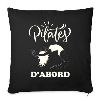 Fitness yoga pilates - Housse de coussin décorative 45 x 45 cm - noir - Devant