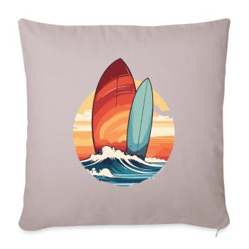 Planche de surf - Housse de coussin décorative 45 x 45 cm - taupe clair - Devant