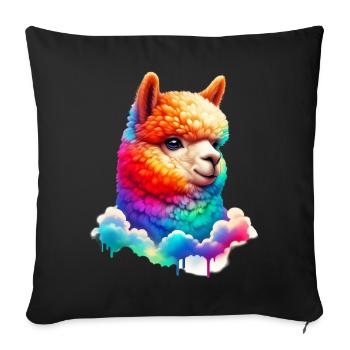 Alpaga - Housse de coussin décorative 45 x 45 cm - noir - Devant
