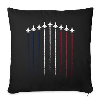 Jet Parade Trikolore - Sofakissenbezug 45 x 45 cm - Schwarz - Vorne