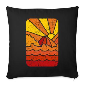 Retro Marine Sunset - Sofakissenbezug 45 x 45 cm - Schwarz - Vorne