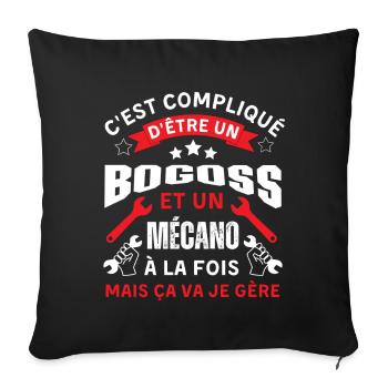 Pas facile d être un bogoss et mécanicien - Housse de coussin décorative 45 x 45 cm - noir - Devant