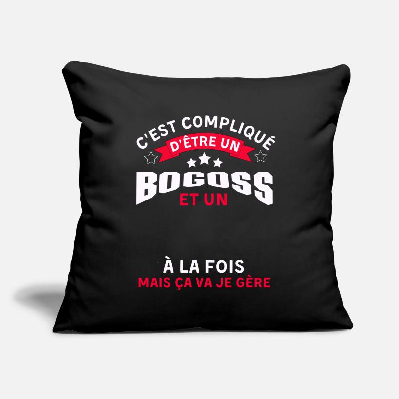 Pas facile d être un bogoss Housse de coussin décorative 45 x 45 cm