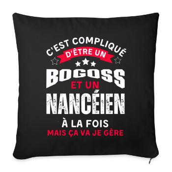 Habitants de Nancy - Housse de coussin décorative 45 x 45 cm - noir - Devant