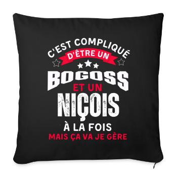 Habitants de Nice - Housse de coussin décorative 45 x 45 cm - noir - Devant