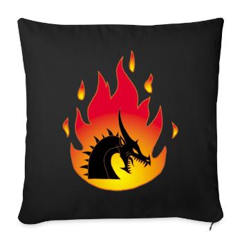 Dragon de feu - Housse de coussin décorative 45 x 45 cm - noir - Devant