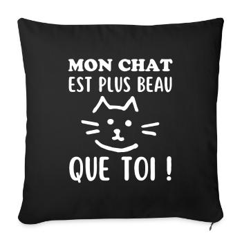 Mon Chat mignon est plus beau que toi - Housse de coussin décorative 45 x 45 cm - noir - Devant