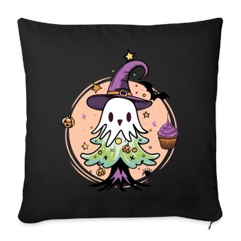 Ghost Xmas - Halloween Ghost in Christmas Tree Look - Sofa pillowcase 17,3'' x 17,3'' (45 x 45 cm) - black - Front