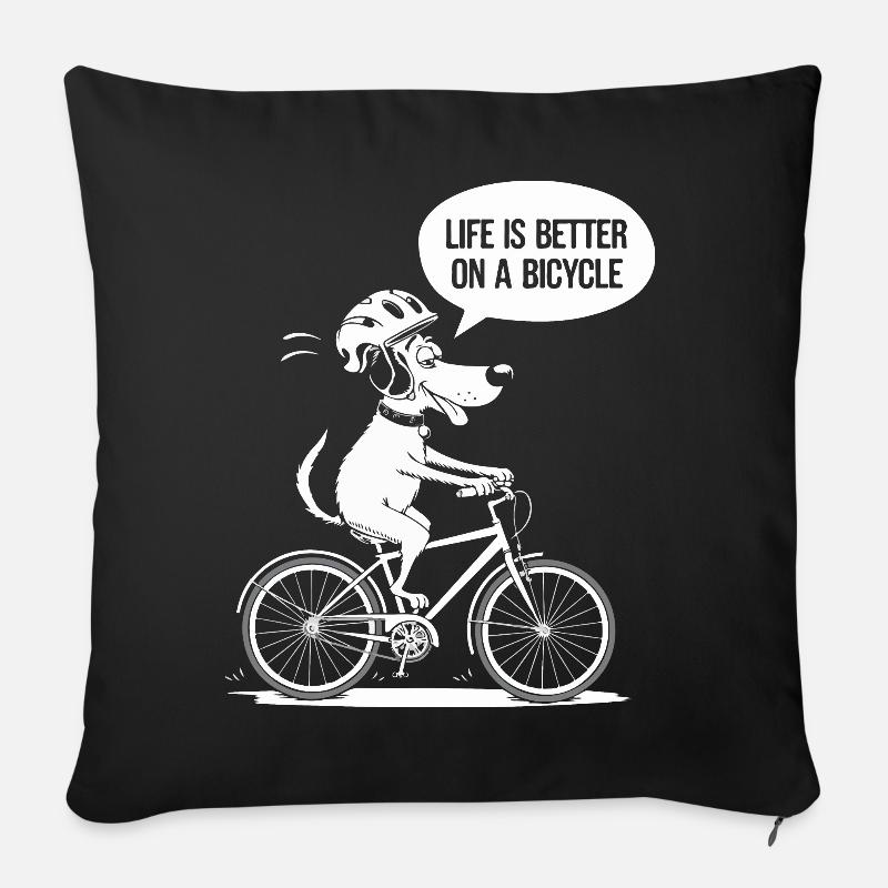 Fahrradleben Besseres Slogan-Design - Sofakissenbezug 45 x 45 cm - Schwarz