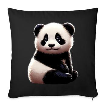 Panda - Sofakissenbezug 45 x 45 cm - Schwarz - Vorne