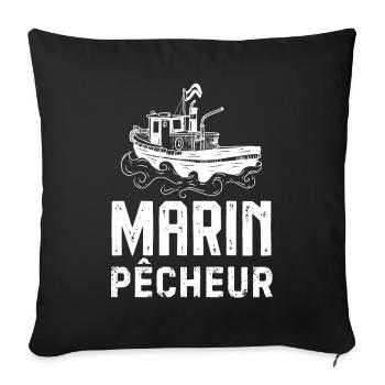 Marin pêcheur 2 - Housse de coussin décorative 45 x 45 cm - noir - Devant