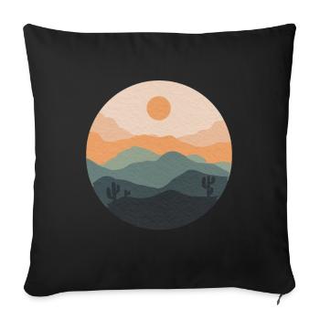 Pastellwüsten-Sonnenuntergangskreis - Sofakissenbezug 45 x 45 cm - Schwarz - Vorne