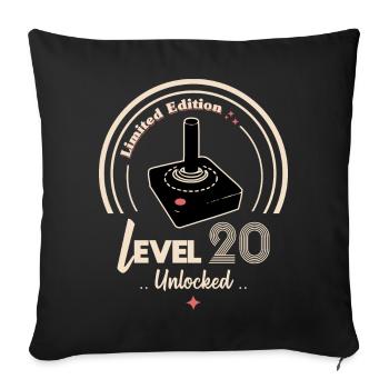 Limited Edition Retro Joystick Design - Sofa pillowcase 17,3'' x 17,3'' (45 x 45 cm) - black - Front