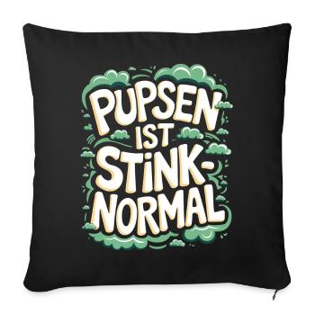 Furzen Spruch Pupsen Stinken Furz Geschenk - Sofakissenbezug 45 x 45 cm - Schwarz - Vorne
