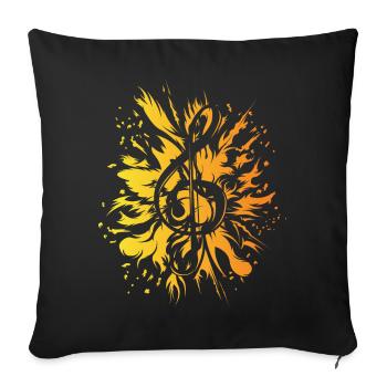 Clé de musique explosion couleurs icône logo - Housse de coussin décorative 45 x 45 cm - noir - Devant