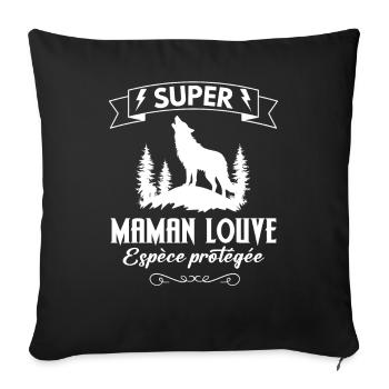 Maman Louve - Housse de coussin décorative 45 x 45 cm - noir - Devant