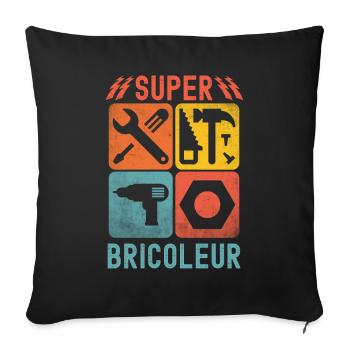 Super bricoleur - Housse de coussin décorative 45 x 45 cm - noir - Devant