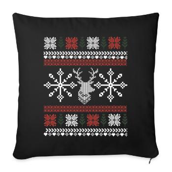 Motif rétro Noël - Housse de coussin décorative 45 x 45 cm - noir - Devant