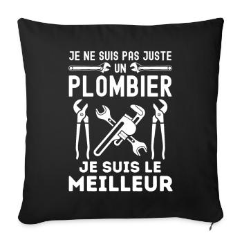 Je suis le meilleur plombier - Housse de coussin décorative 45 x 45 cm - noir - Devant