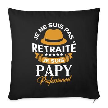 Retraité papy professionnel - Housse de coussin décorative 45 x 45 cm - noir - Devant
