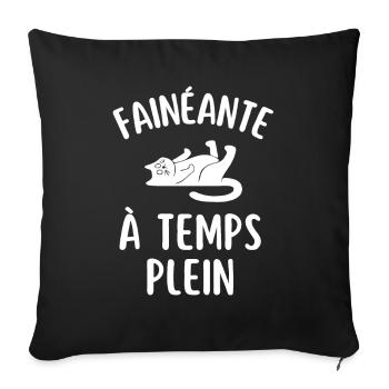 FAINÉANTE à temps plein - Housse de coussin décorative 45 x 45 cm - noir - Devant