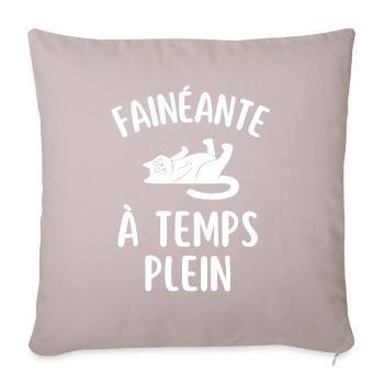FAINÉANTE à temps plein - Housse de coussin décorative 45 x 45 cm - taupe clair - Devant