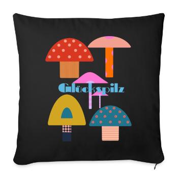 Colorful lucky people - Sofa pillowcase 17,3'' x 17,3'' (45 x 45 cm) - black - Front