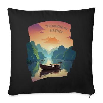 Le son du silence - Soleil couchant - Housse de coussin décorative 45 x 45 cm - noir - Devant