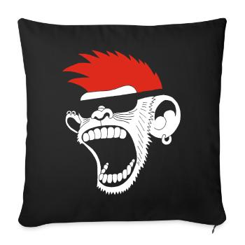 Monkeying - Sofa pillowcase 17,3'' x 17,3'' (45 x 45 cm) - black - Front