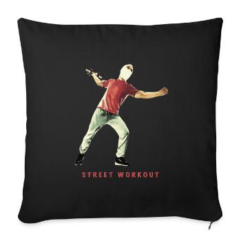 Street workout without weight - Sofa pillowcase 17,3'' x 17,3'' (45 x 45 cm) - black - Front