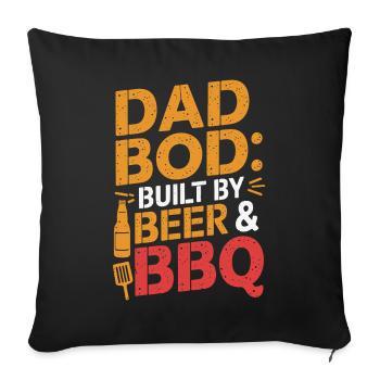 Dad Bod: Built By Beer & BBQ - Humor for Fathers - Sofakissenbezug 45 x 45 cm - Schwarz - Vorne