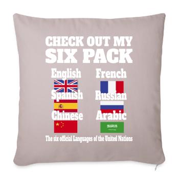 Sprachen Sixpack - Sofakissenbezug 45 x 45 cm - helles Taupe - Vorne