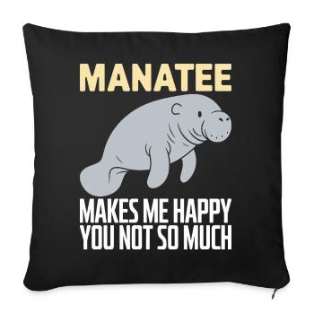Lamantin - Housse de coussin décorative 45 x 45 cm - noir - Devant