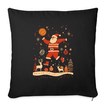 Santa Claus Basketball Christmas - Sofa pillowcase 17,3'' x 17,3'' (45 x 45 cm) - black - Front