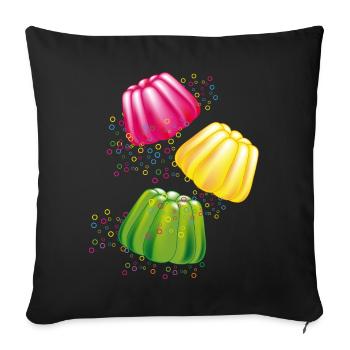Colourful dishes of the gods dessert motif with retro charm - Sofa pillowcase 17,3'' x 17,3'' (45 x 45 cm) - black - Front